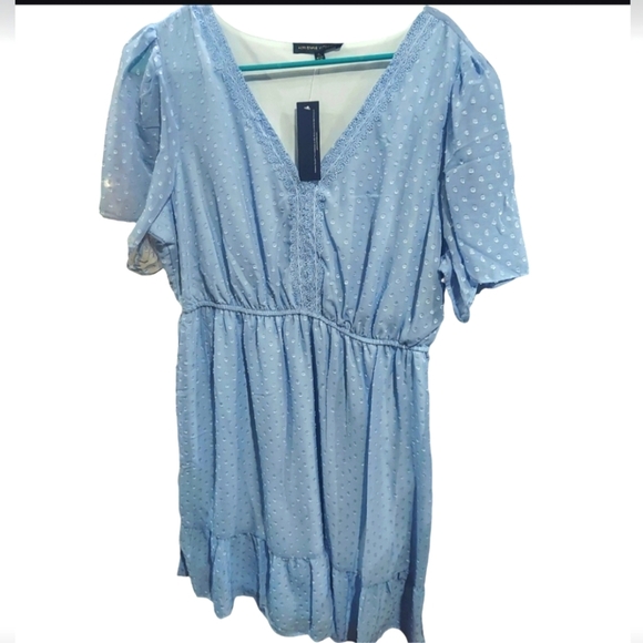 NWT Adrienne Vittadini Light Powder Blue Short Sleeve XL - Picture 1 of 5